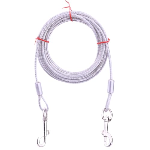 Bisssichere Hundeleine aus Metall, bequem und weich mit gepolstertem Griff, für mittelgroße und große Hunde, Hundeleine aus Edelstahl Bisssichere Hundeleine aus Metall, bequem und weich mit gepolstertem Griff, für mittelgroße und große Hunde, Hundeleine aus Edelstahl von Ulalaza