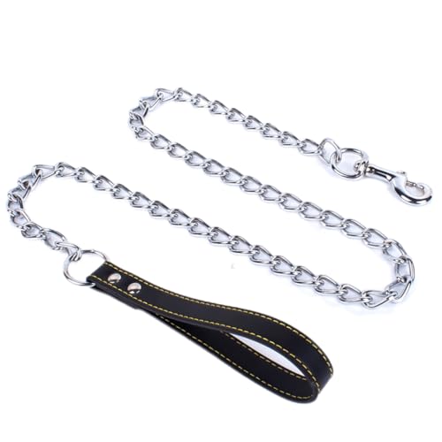 Bisssichere Hundeleine aus Metall, bequem und weich mit gepolstertem Griff, für mittelgroße und große Hunde, Hundeleine aus Edelstahl Bisssichere Hundeleine aus Metall, bequem und weich mit gepolstertem Griff, für mittelgroße und große Hunde, Hundeleine aus Edelstahl von Ulalaza