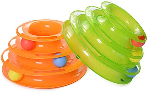 Ulalaza 2 PC wechselwirkendes Katzenspielzeug 3 Schichten Katzen-Bahn-Turm-Spielzeug mit beweglichen Kugeln Lustige Haustier-Spielwaren Ulalaza 2 PC wechselwirkendes Katzenspielzeug 3 Schichten Katzen-Bahn-Turm-Spielzeug mit beweglichen Kugeln Lustige Haustier-Spielwaren von Ulalaza