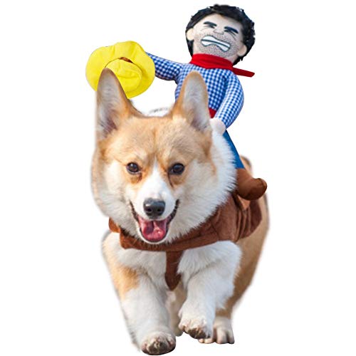 Ulalaza Cowboy-Reiter-Hundekostüm-lustige Haustier-Kleidungs-Neuheits-Entwurfs-Hündchen-Miezekatze kleidet Haustier-Versorgungen von Ulalaza