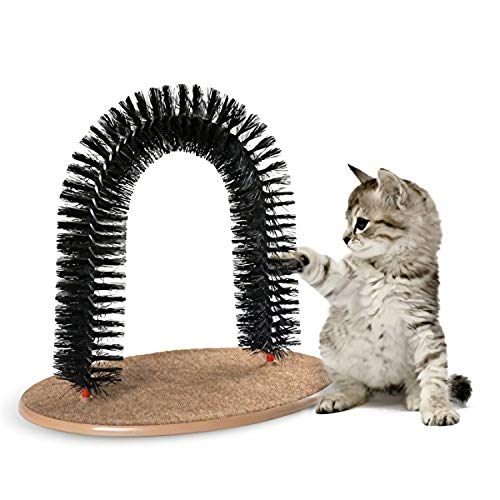 Ulalaza Katzenpflege Kratzbürste Spielzeug Kätzchen Reiben Bogen Selbstmassagebürste Haustier Spielzeug von Ulalaza