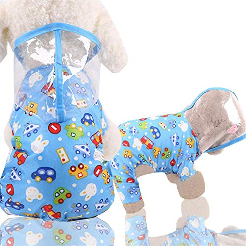 Ulalaza Kleiner Hunderegenmantel mit Kapuze Wasserdichtes Puppy Jacket Pet Rainwear Kostüm von Ulalaza