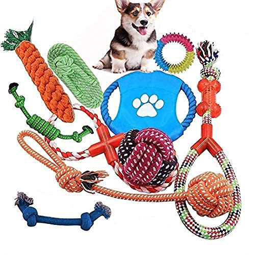 Ulalaza Pet Supply Natural ungiftig Seil Hundespielzeug - Hanf - Play Fetch - Tauziehen - Hundezahnen - Puppy Chew - 4 Pack von Ulalaza