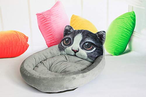 Ulalaza Wärmendes Haustierbett für Katzen- oder Hundemode-Karikatur verdickte Baumwollhaustiersofabett von Ulalaza
