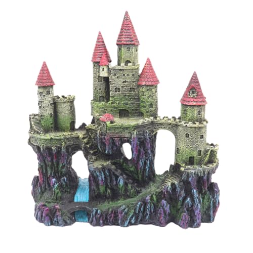 Ulifery Castle Aquarium-Dekoration, leuchtend, hohl, für Betta-Versteck (dunkel) von Ulifery