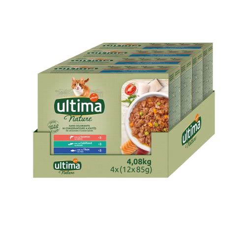 Ultima Nature Nassfutter für Katzen – Fischsorte: 48 Beutel à 85 g – insgesamt: 4,08 kg von Ultima Nature