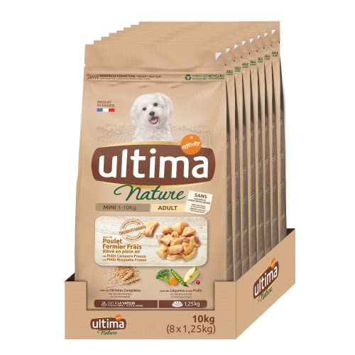 Ultima Nature Trockenfutter für Hunde, Mini-Erwachsene mit Huhn, 8 x 1,25 kg – insgesamt: 10 kg von Ultima Nature