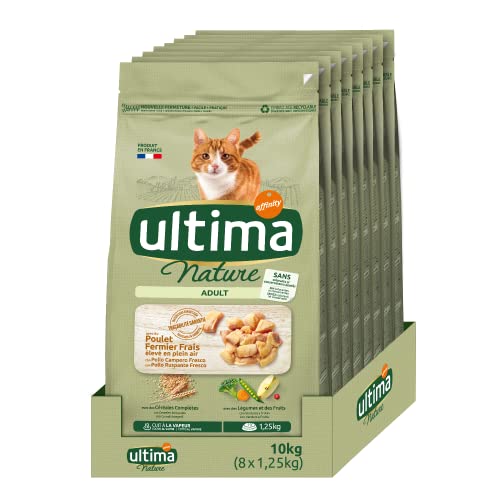 Ultima Nature Trockenfutter für ausgewachsene Katzen, Nicht sterilisiert, mit Huhn, 8 x 1,25 kg – insgesamt: 10 kg von Ultima Nature