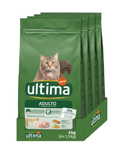 Ultima Adult Huhn, Trockenfutter für Katzen, 4 x 1,5 kg, insgesamt 6 kg von Ultima