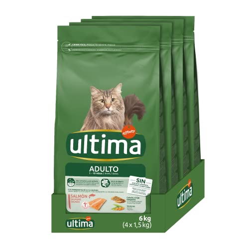 Ultima Adult Lachs, Trockenfutter für Katzen, 4 x 1,5 kg, insgesamt 6 kg von Ultima