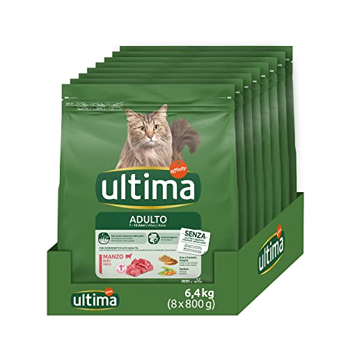 Ultima Adult Rindfleisch - Trockenfutter für Katzen - Packung mit 8 x 800 g - insgesamt 6,4 kg von Ultima