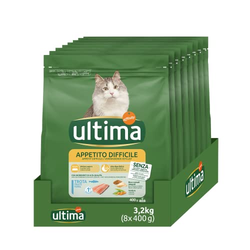 Ultima Apétit difficile Forelle Trockenfutter für Katzen, 8 x 400 g, insgesamt 3,2 kg von Ultima