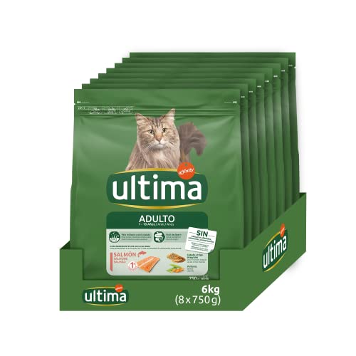 Ultima Erwachsene Lachs, Trockenfutter für Katzen, 8 x 750 g, insgesamt 6 kg von Ultima