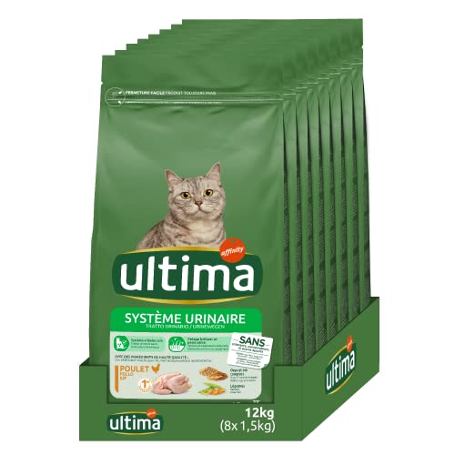 Ultima Trockenfutter für Katzen, Harnschutz mit Huhn, 8 x 1,5 kg von Ultima