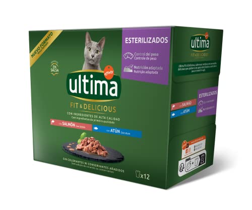 Ultima Nassfutter für Katzen Multipack Lachs und Thunfisch - 12 x 85g von Ultima