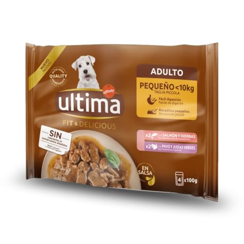 Ultima Nassfutter für kleine Hunde, Erwachsene, Multipack mit Lachs und Truthahn, 4 x 100 g Ultima Nassfutter für kleine Hunde, Erwachsene, Multipack mit Lachs und Truthahn, 4 x 100 g von Ultima