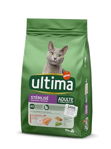 Ultima Sterilisierter Lachs für Erwachsene, Trockenfutter für Katzen, 10 kg von Ultima