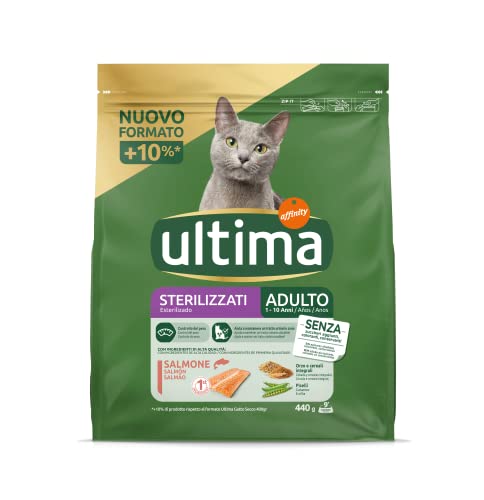 Ultima Sterilisiertes Katzenfutter für Erwachsene mit Lachs, 440 g Ultima Sterilisiertes Katzenfutter für Erwachsene mit Lachs, 440 g von Ultima