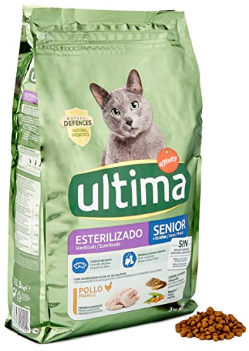 Ultima Sterilisiertes Senior Huhn, Trockenfutter für Katzen, 3 kg Ultima Sterilisiertes Senior Huhn, Trockenfutter für Katzen, 3 kg von Ultima