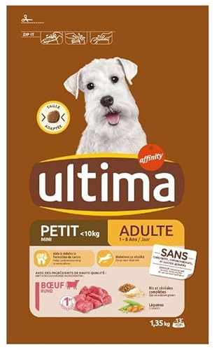 Ultima Trockenfutter für kleine ausgewachsene Hunde, Rindfleisch, 1,35 kg von Ultima