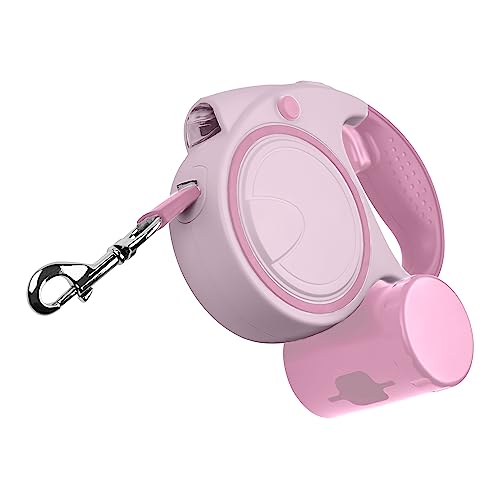 Ultra Rosa Ausziehbare Hundeleine 5 m mit LED-Licht und Kotbeutelhalter Kotbeutelspender Starke Einziehbare Leine für Große Hunde Lange Trainingsleine Kleine Mittelgroße Flexible Hundeleinen Ultra Rosa Ausziehbare Hundeleine 5 m mit LED-Licht und Kotbeutelhalter Kotbeutelspender Starke Einziehbare Leine für Große Hunde Lange Trainingsleine Kleine Mittelgroße Flexible Hundeleinen von UltraByEasyPeasyStore