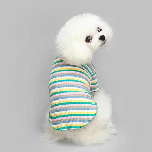 Modischer, gestreifter Hunde-Kapuzenpullover für kleine Hunde, bequemes Welpen-Pullover, Hemd, niedliches Hunde-Kostüm von Umaxa