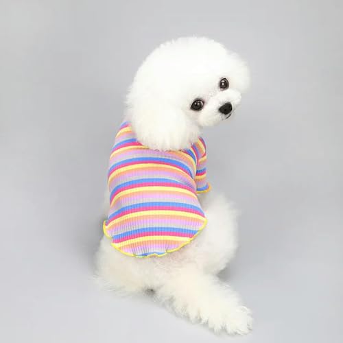 Modischer, gestreifter Hunde-Kapuzenpullover für kleine Hunde, bequemes Welpen-Pullover, Hemd, niedliches Hunde-Kostüm von Umaxa