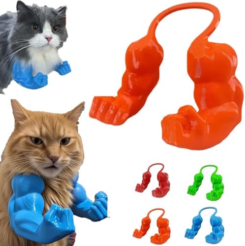 Umikk Katzen Muskel Arme Für Kostüm, Große Tier Gliedmaßen, Realistische Menschliche Arme Für Katzen, 3D Gedrucktes Kitten Zubehör Halloween Karneval Verkleidung Dekoration (Orange) von Umikk