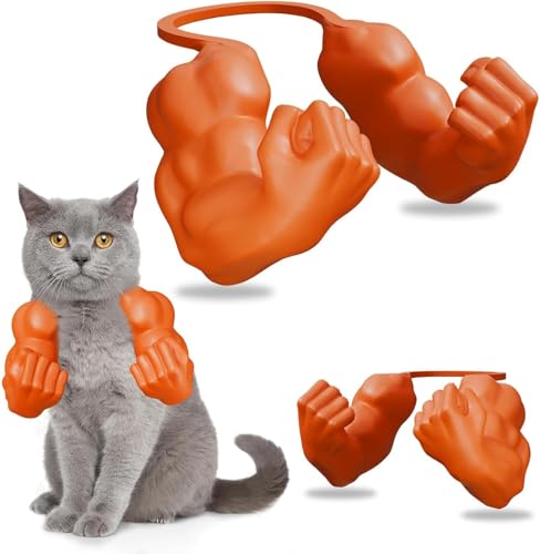 Umikk Katzen Muskel Arme Für Kostüm, Große Tier Gliedmaßen, Realistische Menschliche Arme Für Katzen, 3D Gedrucktes Kitten Zubehör Halloween Karneval Verkleidung Dekoration (Rot) von Umikk