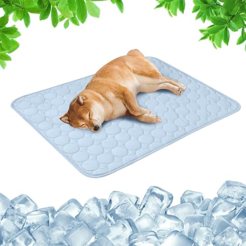 Umikk Kühlmatte für Den Sommer, 2025 Neu Die Innovative Kühlmatte Für Hunde, Selbstkühlende Hundematte Dog Cooling Mat Pad Kühlmatte für Hund Katze Eiskühler Stoff für Sommer (Blau, S) von Umikk