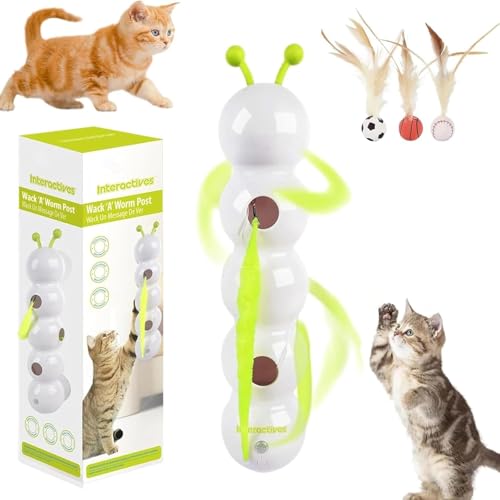 Umikk Wusel Wurm, Wuselwurm Katze Smart Motion Katzenspielzeug Mit Saugnapf Interaktiver Wurmreiz Mit Saugnapf, Smart Motion Haustierspielzeug mit Wurmdesign (1 Stück) von Umikk