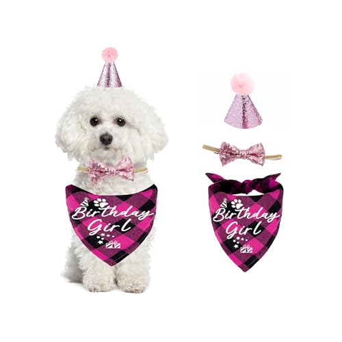 Hunde-Geburtstagstuch, Hunde-Geburtstagshut, Fliege, blau-rosa Hunde-Geburtstagsset für Jungen und Mädchen, Geburtstagstuch, Halsband, personalisierbar, Hundehalstuch, Bandana, Hunde-Geburtstagstuch, Hunde-Geburtstagshut, Fliege, blau-rosa Hunde-Geburtstagsset für Jungen und Mädchen, Geburtstagstuch, Halsband, personalisierbar, Hundehalstuch, Bandana, von Umimiss
