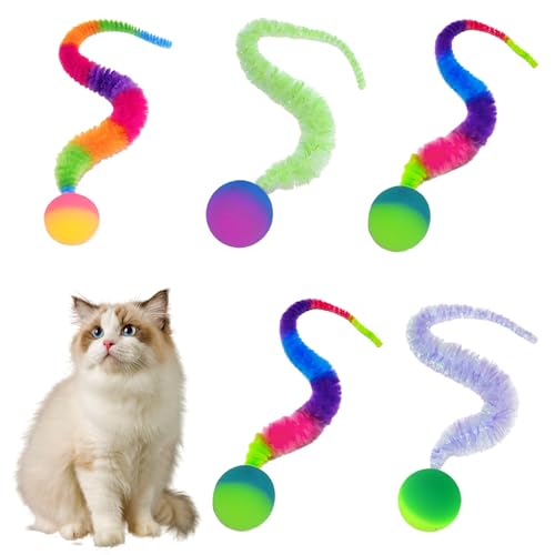 Katzenbälle – 5 Stück Katzenspielzeug, Katzenspielzeug für Indoor-Katzen, Erwachsene, Katzenstab, Springball, Hüpfball, Raupe, Katzenspielzeug, interaktives Katzenspielzeug für Hauskatzen, Katzenbälle – 5 Stück Katzenspielzeug, Katzenspielzeug für Indoor-Katzen, Erwachsene, Katzenstab, Springball, Hüpfball, Raupe, Katzenspielzeug, interaktives Katzenspielzeug für Hauskatzen, von Umimiss