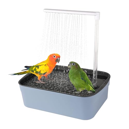 Umisu Vogel Badehaus Badewanne Automatisches Vogelbad mit Pumpe, Vogeltränke Bad Vogel Dusche Zubehör für Sittiche Vögel Papagei (Grau, L) von Umisu