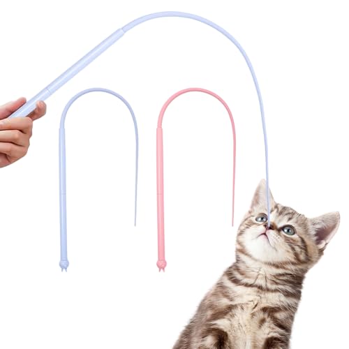 Umllpet Interaktives Katzenspielzeug Set, 2 Stück Silikon Teaser Katzen Zauberstab Spielzeug, Tragbarer Katzenspielzeugstab aus Silikon, Katzen Spielzeug für Kitten zum Spielen, Trainieren(Blau+Rosa) Umllpet Interaktives Katzenspielzeug Set, 2 Stück Silikon Teaser Katzen Zauberstab Spielzeug, Tragbarer Katzenspielzeugstab aus Silikon, Katzen Spielzeug für Kitten zum Spielen, Trainieren(Blau+Rosa) von Umllpet