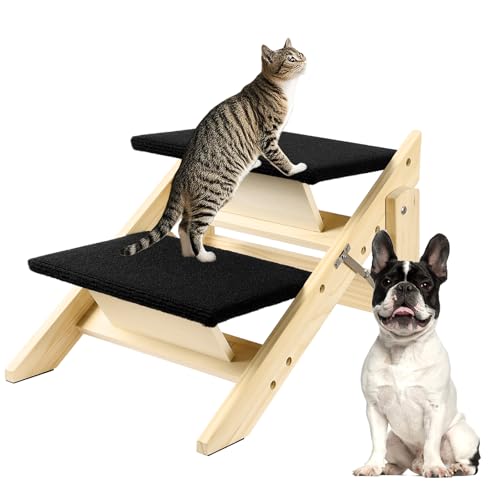 Umtiti 2-in-1 faltbare Hunderampe aus Holz mit 2 Stufen, langlebige Hundetreppe aus Holz für kleine, mittelgroße Hunde, Haustiertreppe Umtiti 2-in-1 faltbare Hunderampe aus Holz mit 2 Stufen, langlebige Hundetreppe aus Holz für kleine, mittelgroße Hunde, Haustiertreppe von Umtiti