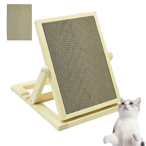 Umtiti Verstellbare Kratzmatte aus Holz, Papp-Kratzrampe für Indoor-Katzen, zusammenklappbar, tragbar, aus Karton, 1 + 1, US Umtiti Verstellbare Kratzmatte aus Holz, Papp-Kratzrampe für Indoor-Katzen, zusammenklappbar, tragbar, aus Karton, 1 + 1, US von Umtiti