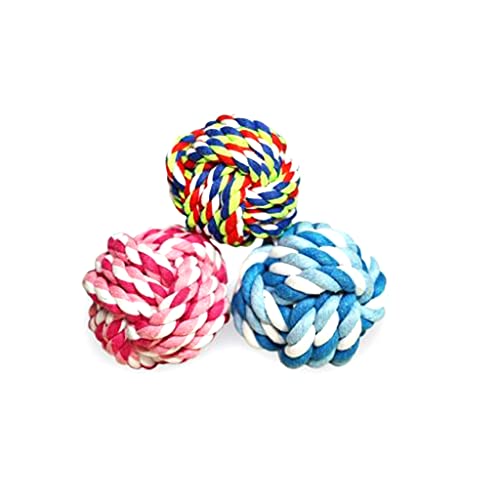 1 Stück Haustier-Spielzeug, geflochten, Knoten, Ball, Reinigungsball, Puppy Chew Spielzeug, zufällige Farbe, langlebig im Gebrauch von Unbekannt