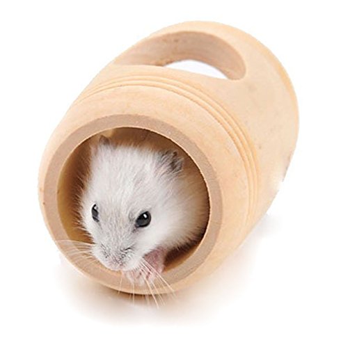 1 x Spielzeug für Haustiere, Rolle mit Rollen, Holz, Hamster, Haus, Holz, Hütte, Funny Play, Spielzeug für Hamster, Ratten, Gerbils, Maus, Chinchill. von Unbekannt