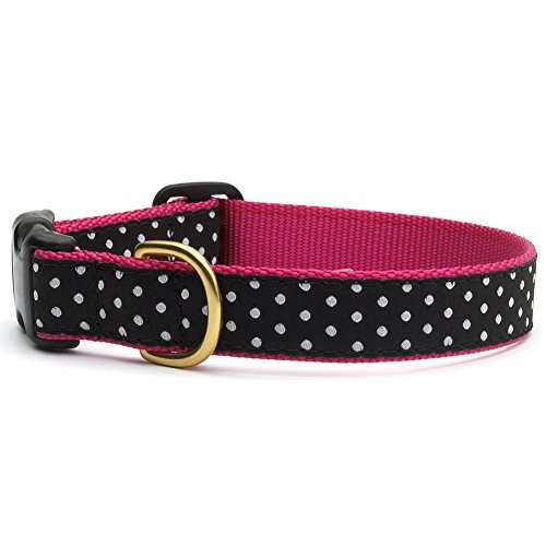 Animal World WDO-C-L Hundehalsband, Breit 1", L, schwarz/weiß Dot von Up Country