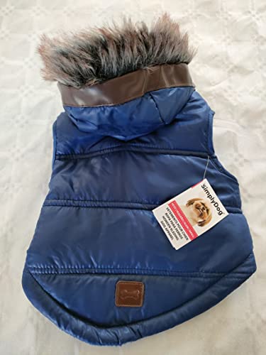 Blauer gesteppter Hundemantel (Small) von Unbekannt