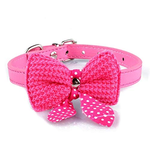 Générique 1 x Halsband mit Schleife, verstellbar, PU-Leder, für Hunde und Welpen, süßes Halsband für Haustiere, Rosa und Rot Générique 1 x Halsband mit Schleife, verstellbar, PU-Leder, für Hunde und Welpen, süßes Halsband für Haustiere, Rosa und Rot von Unbekannt