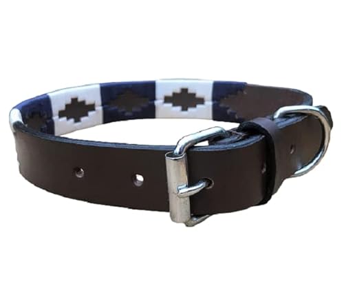 Handgefertigtes Hundehalsband aus Leder, bestickt, Polo-Argentinien, argentinischer Stil, südamerikanische Naht. Handgefertigtes Hundehalsband aus Leder, bestickt, Polo-Argentinien, argentinischer Stil, südamerikanische Naht. von Unbekannt