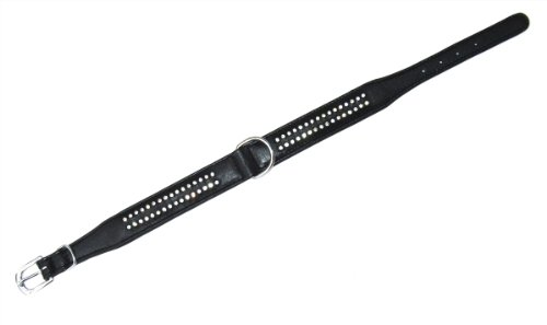 Heim 203308 Halsband mit Strassbesatz, 12 mm breit, 30 cm lang, schwarz von Unbekannt