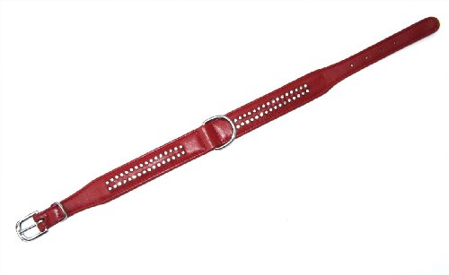 Heim 203452 Halsband mit Strassbesatz, 25 mm breit, 45 cm lang, rot von Heim
