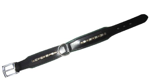 Heim 3815408 Lederhalsband "Schmuckkette", edler verziert, 40 cm lang, 25 mm breit, schwarz von Heim