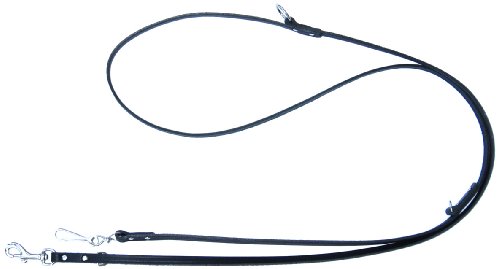 Heim 6401788C Vorführleine aus Leder, mit Bolzenhaken, 3-fach verstellbar, 18 mm breit, 200 cm lang, schwarz von Unbekannt