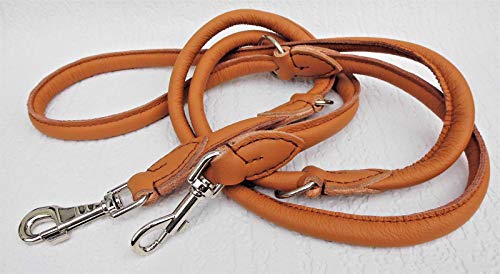 Luxus HUNDELEINE, Runde Leine, 220cm/10mm, Echt Leder + Cognac, 3xVerstel(1461) von Unbekannt