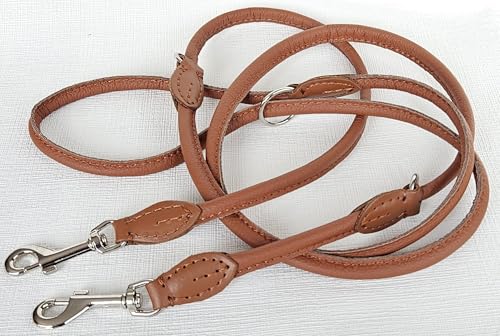 Luxus HUNDELEINE, Runde Leine, 220cm/8mm, Echt Leder + Cognac, 3xVerstellbar, handgenäht Luxus HUNDELEINE, Runde Leine, 220cm/8mm, Echt Leder + Cognac, 3xVerstellbar, handgenäht von Unbekannt