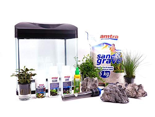 Nano Aquarium Laguna schwarz inklusive Dekoration Komplettaquarium Pflanzen Heizung Beleuchtung Nanoaquarium Komplett von Amtra